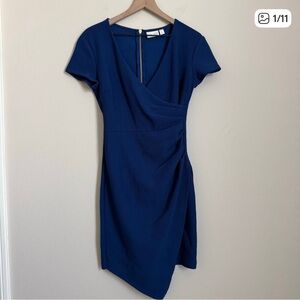 Bisou Bisou Asymmetrical Navy Dress